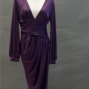 Baltic Born - Never Worn Elegant Purple V-Neck Dress